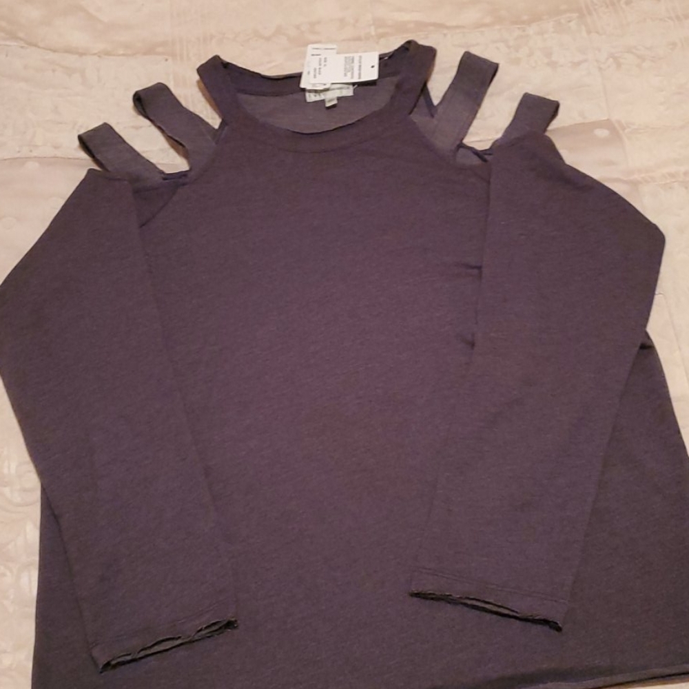 Cold Shoulder Grey Sweater